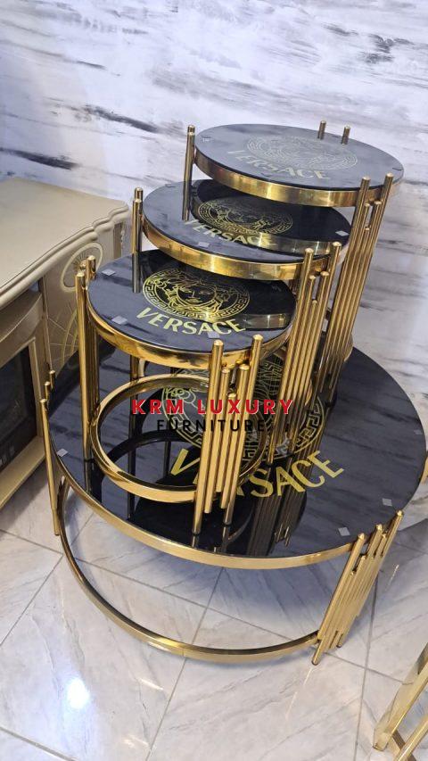 Luxury Center table and 3 nested stools set
