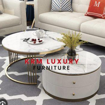 2 in 1 nested marble center table